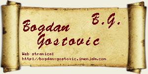 Bogdan Gostović vizit kartica